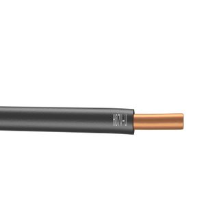 Fil électrique 1.5 mm² h07vu, en couronne de 5M noir