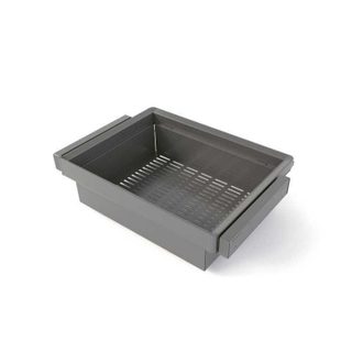 Kit panier coulissant 70 cm titane metal quartz, glissières à fermeture douce, extension totale, charge jusqu'à 30 kg