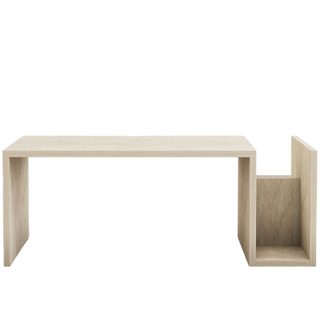 Table basse en bois effet pierre avec porte magazines MELMO