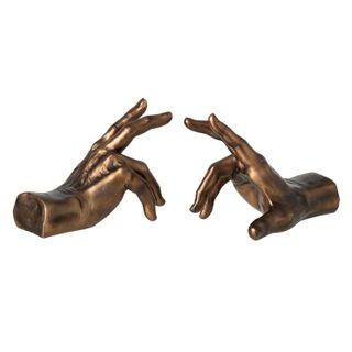 Lot de 2 Serre-Livres  Mains  20cm Bronze