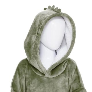 Plaid Sweat Capuche Enfant  Dino  60x95cm Vert