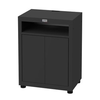 Le Marquier Meuble de cuisine extérieure pour cuisson avec tablette 80 x 55 cm, acier époxy noir