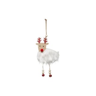 Sujet de Noël Renne  Étoile  18cm Blanc
