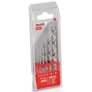Coffret de 6 forets métal HSS Kreator. Coffret 6 forets HSS Coffret 6 forets HSS
