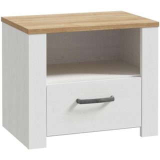 Forte Chevet 1 tiroir et 1 niche - BOHOL - Chene / Blanc - L61,6 x P42 x H52 cm