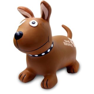 Animal rebondissante dog brown hoppydoo avec pompe