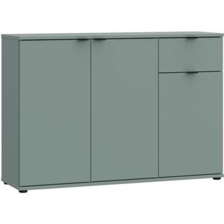 Commode - GANYMEDE - 3 portes - 1 tiroir - Sauge - 119,8 x 34,1 x 82,3 cm