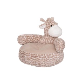 Fauteuil Peluche Enfant  Girafe  48cm Naturel