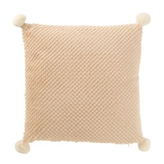 Coussin Déco à Pompons  Ulysse  45x45cm Beige