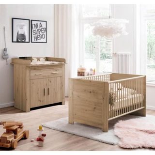 Trend Team Chambre Bébé Duo: Lit 70 X 140 Cm + Commode A Langer Ahoi - Chene