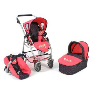 La poussette pour poupées, combinée 3 en 1 EMOTION ALL IN - Corail à pois