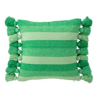 Coussin Déco à Pompons  Polly  50x50cm Vert