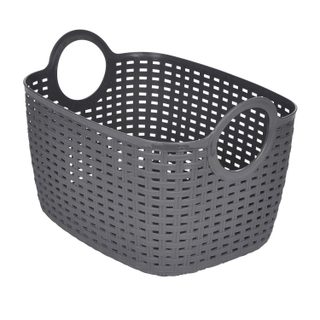 Panier à Linge Arrondi  Tressé  12L Gris