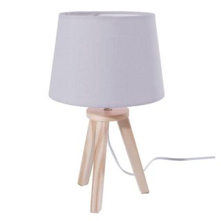Lampe à Poser en Bois  3 Pieds  31cm Gris