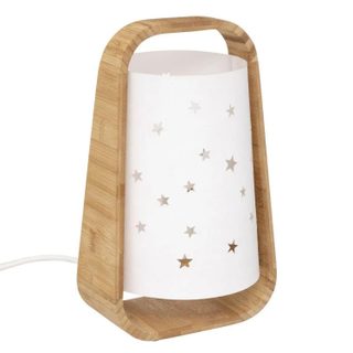 Lampe à Poser Enfant  Étoiles Ajourées  26cm Blanc