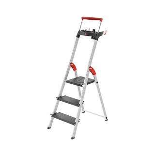 Escabeau de sécurité pliable en aluminium 3 marches larges Hailo L100