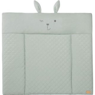 Matelas a langer - ROBA - Visage de lapin - 85 x 75 cm - Vert givré