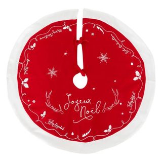 Tapis pour Sapin  Traineau  90cm Rouge & Blanc