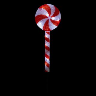 Décoration Lumineuse Solaire  Sucre d'Orge  65cm Rouge