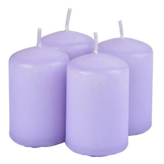 Lot de 4 Bougies Pilier  Essentiel II  6cm Lavande