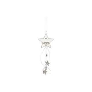 Sujet de Noël Étoile  Polaire  33cm Blanc & Argent
