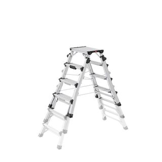 Escabeau double accès professionnel télescopique 2x6 marches HAILO D100