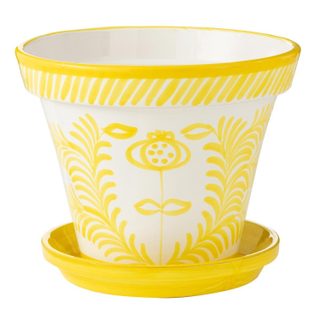 Pot Avec Soucoupe en Céramique  Granada  50cm Jaune
