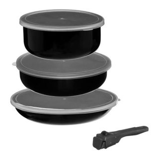 Batterie de Cuisine Amovible  7 Pièces  28cm Noir