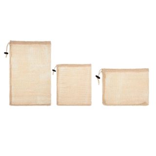 Lot de 3 Sacs de Conservation  Coton  43cm Naturel