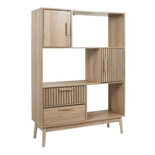 Nodata Bibliothèque Klaus avec tiroirs et portes - L. 100 x P. 35 x H. 140 cm - Bois