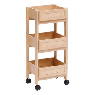 Desserte Salle de Bain 3 Niveaux  Cane  85cm Naturel