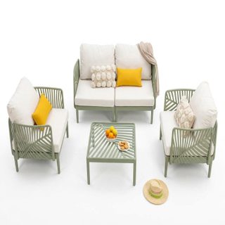 Jardiline HENDERSON – Salon de jardin 4 places en polypropylène