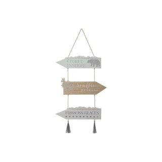 Pancarte Murale  Polaire  30cm Argent & Naturel