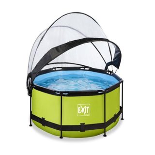 Piscine tubulaire Lime ronde 3,00 x 0,76 m avec dôme - Exit Toys