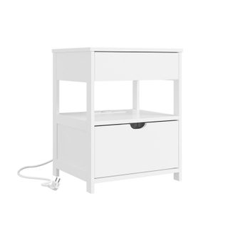 Sobuy Chevet blanc 2 tiroirs avec prise USB 45x38x55 cm FRG258-II-E-W