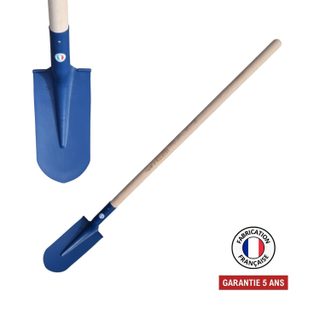 Pelle fortification 13 cm - rebords ronds soudés - manche 110 cm pefc - outil de terrassement