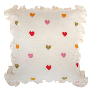Coussin Enfant Feston  Amour  40x40cm Beige