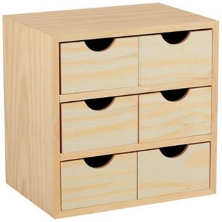Astigarraga Kit Line Mini bloc en bois avec six tiroirs 28x28x20cm