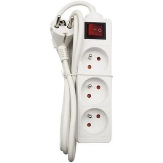 Bloc ménager - GAO - 3 prises 2P+T - Avec interrupteur, conforme NF