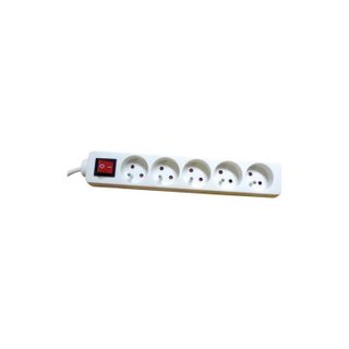 BLOC 5X2P INTER 3G1 1.5M BLANC ELECTRALINE - 32006