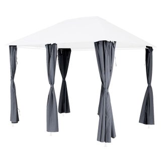 Hespéride Rideaux pour tonnelle "Santorini" et "Thira" ardoise 4x3m en polyester