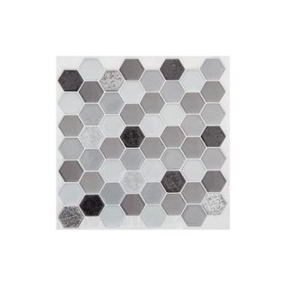 Lot de 2 Stickers Carrelage  Hoxa  25x25cm Noir