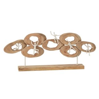 Statuette Déco 5 Personnages  Cercle  73cm Naturel
