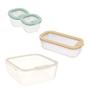 Set 4 boites alimentaires en verre - 40-PKV089