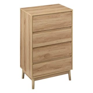 Commode Design 4 Tiroirs  Abana  107cm Naturel