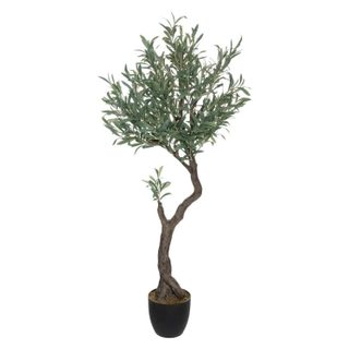Plante Artificielle en Pot  Olivier  140cm Vert & Noir