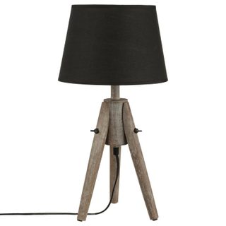 Lampe à Poser Bois  Abat-jour  46cm Gris