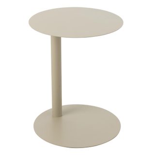 Table d'Appoint Ronde en Métal  Reva  50cm Beige