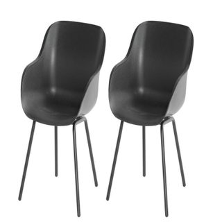 Chalet & Jardin Lot de 2 chaises Sophie Rondo Elegance en résine - pieds en aluminium
