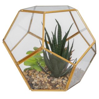 Plante Artificielle & Terrarium Déco  Julie  17cm Or
